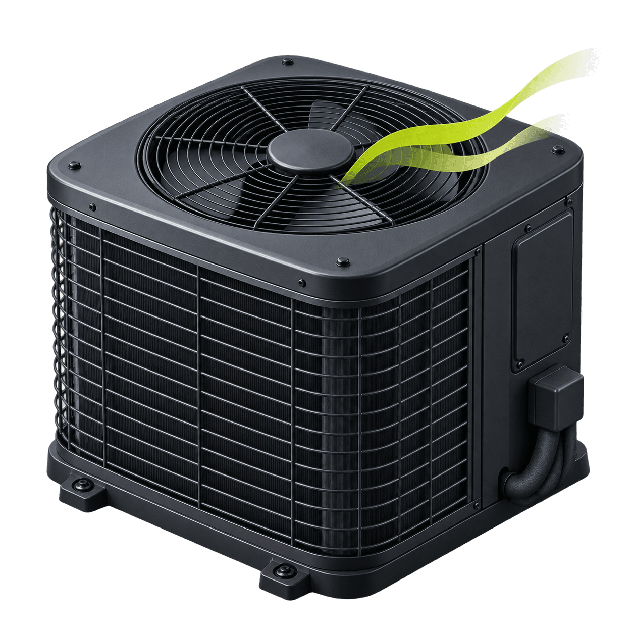 3D air-conditioning condenser with flowing air